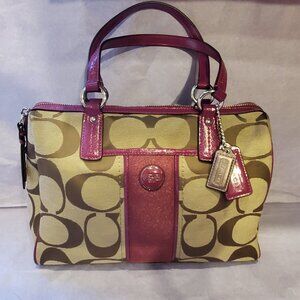 Coach Signature Stripe Satchel F24364